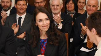 La premi/u00e8re ministre de Nouvelle-Z/u00e9lande, Jacinda Ardern, lors de l/u2019assermentation de son nouveau cabinet. (Wikipedia Commons)