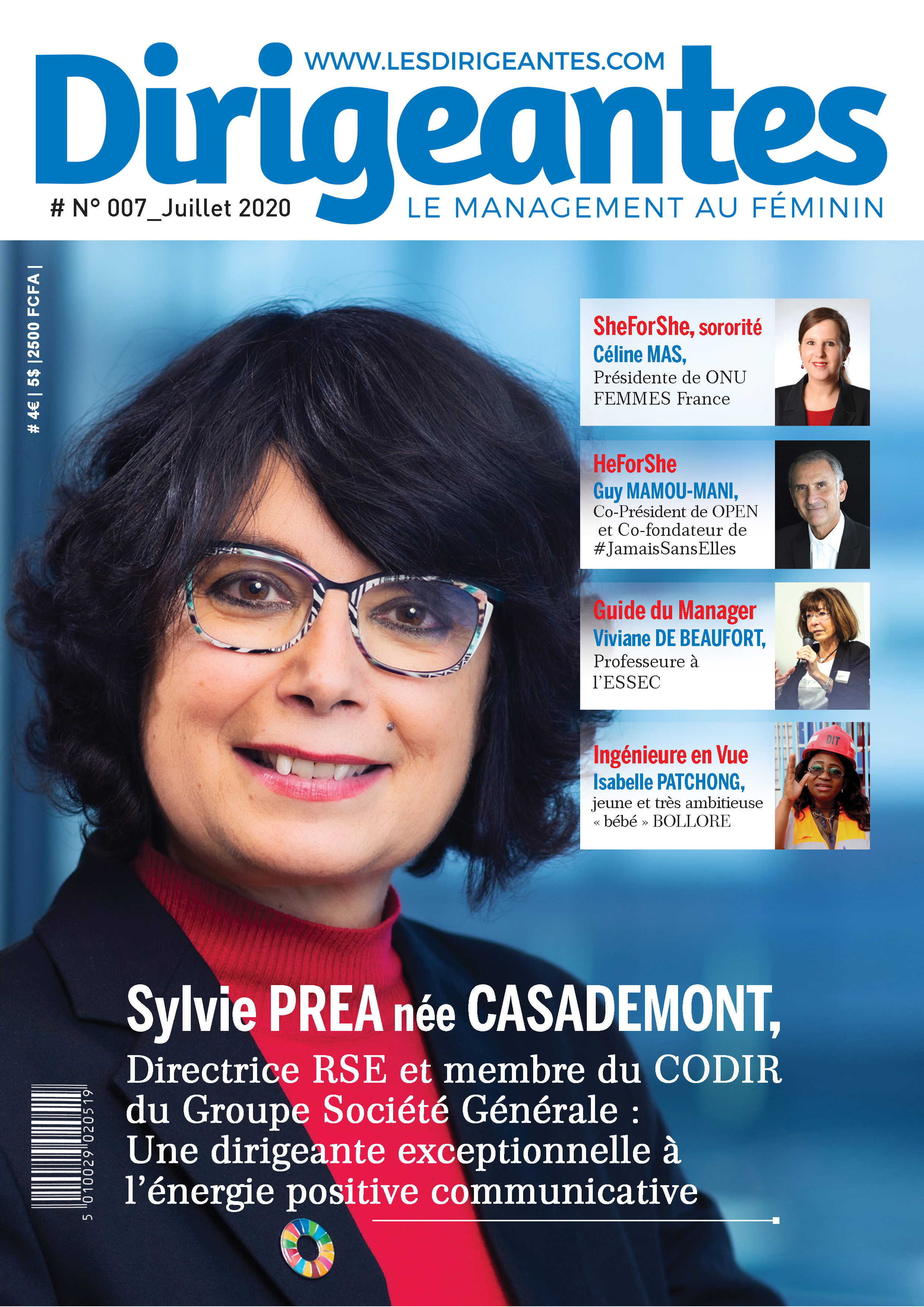 Dirigeantes Mag avec en UNE Sylvie PREA, Directrice RSE et membre du CODIR de Société Générale