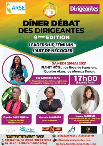 Dîner Débat Des Dirigeantes (4D) sur le thème « Leadership féminin : l’art de négocier »