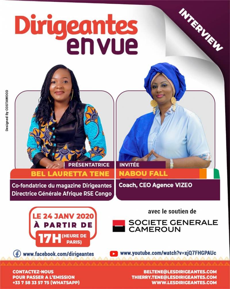 Reprise des émissions Dirigeantes en Vue avec le soutien de Société Générale Cameroun