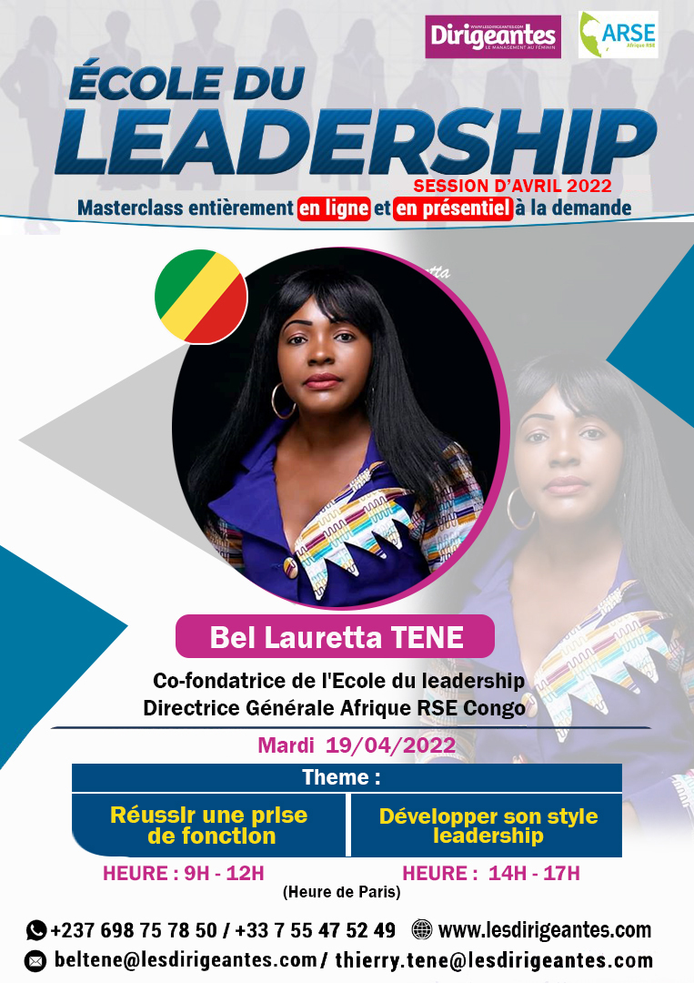  Be Lauretta TENE, Formatrice à l' école du leadership, 19 et 20 Avril 