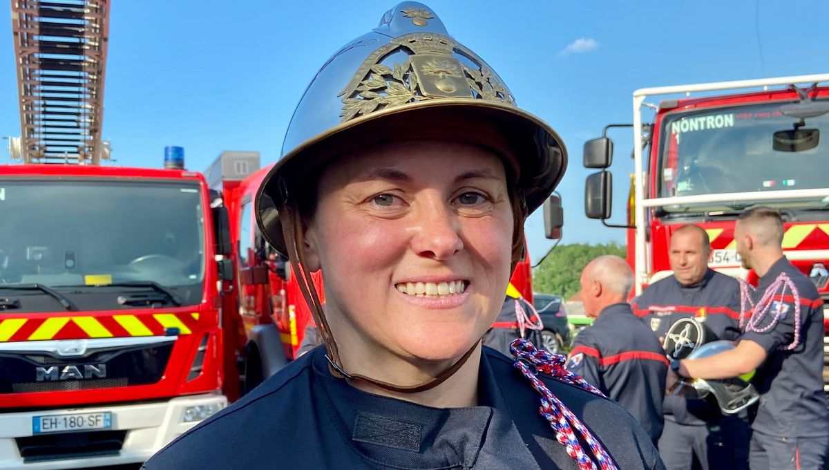 Aurélie Peytour, première femme pompière professionnelle à prendre la tête d'une des 41 casernes de pompiers en Dordogne