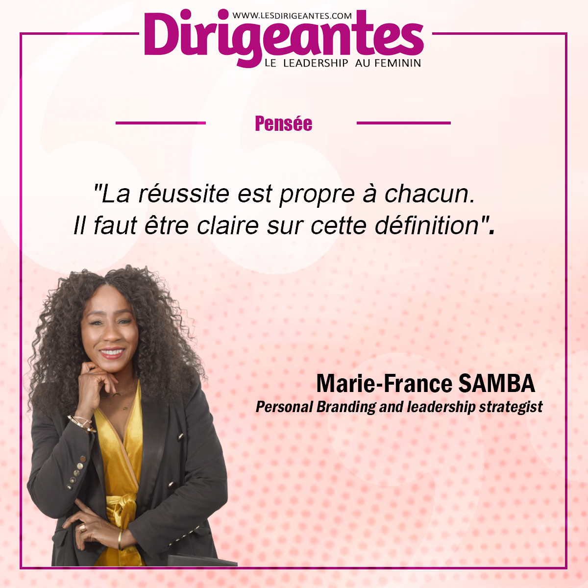 Marie-France SAMBA Personal Branding and leadership strategist