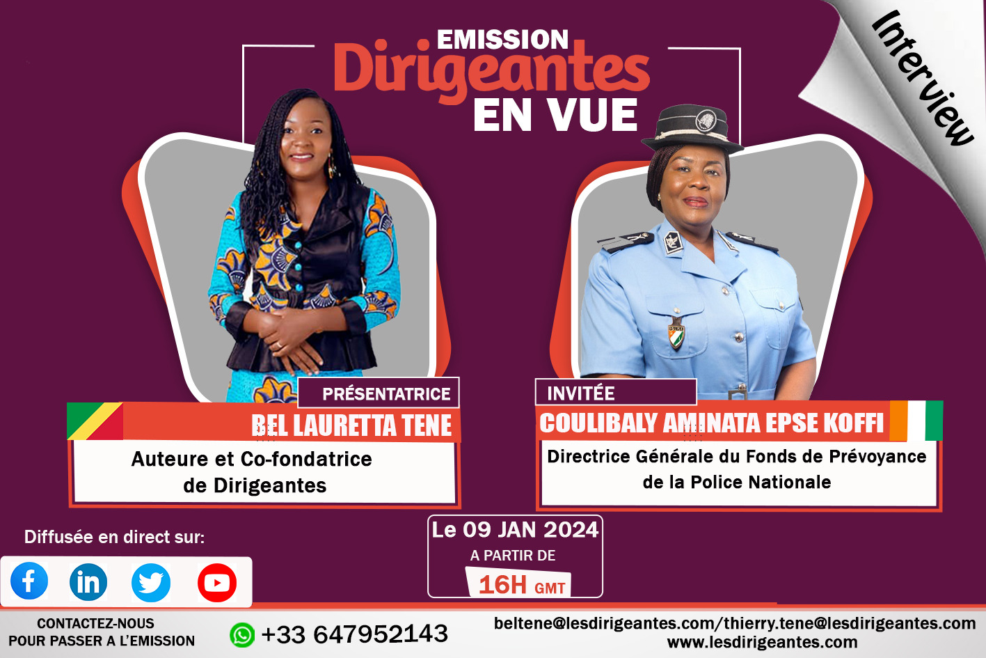 Interview Mme Aminata COULIBALY epse KOFFI, Directrice Générale du Fonds de Prévoyance de la Police Nationale.