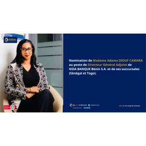  L’ancienne Directrice de NSIA Banque Sénégal Adama Diouf CAMARA, nommée Directrice Générale de NSIA Banque Bénin.
