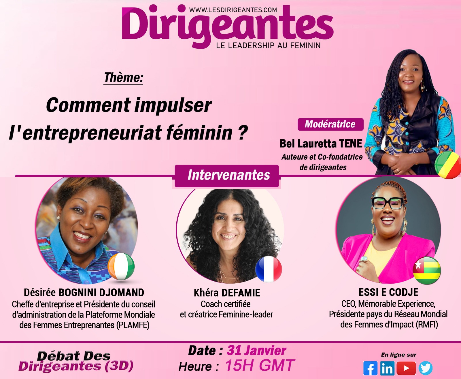 Débat Des Dirigeantes (3D): Comment impulser l'entrepreneuriat féminin?