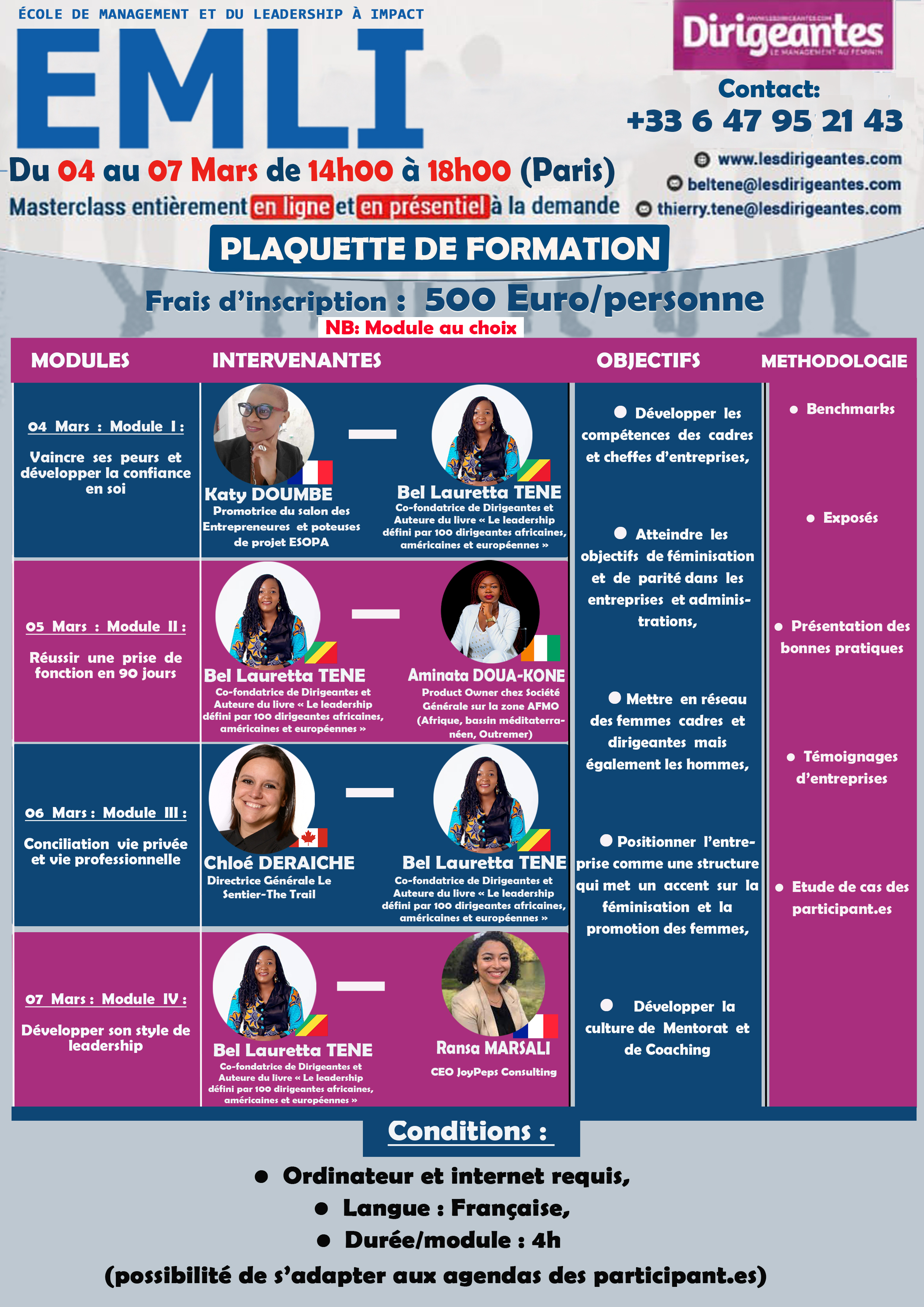 Formation en leadership du 04 au 07 Mars