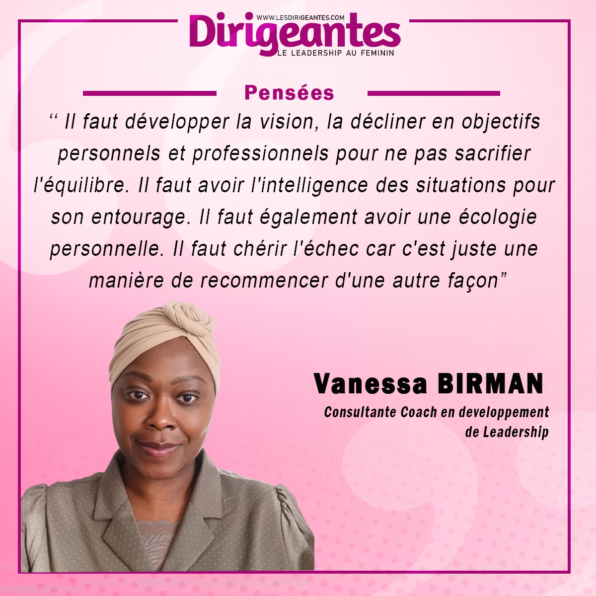 Vanessa BIRMAN, Consultante, Coach en developpement de Leadership