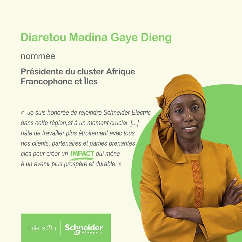 Diaretou Madina Gaye Dieng nommée Présidente du Cluster Afrique Francophone & Îles de Schneider Electric