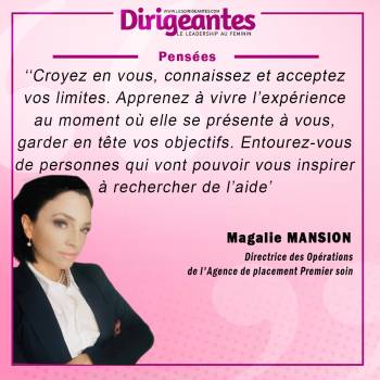 Magali MANSION, Directrice des Opérations de l'Agence de placement Premier soin