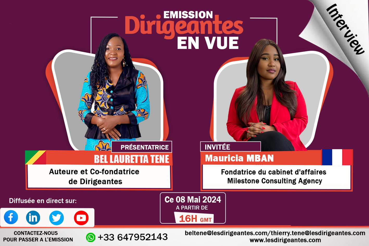 Interview Mauricia MBAN, , Juriste d'affaires passionnée, fondatrice du cabinet d'affaires Milestone Consulting Agency et de la société Allure Estate Immobilier, présidente dévouée de l'Association Rêve en Action