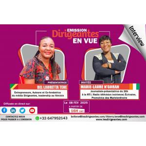 Marie-Laure N'GORAN , Promotrice des Marielordivoire, Journaliste-Présentatrice du 20h à la RTI ( Radio télévision ivoirienne), Écrivaine.