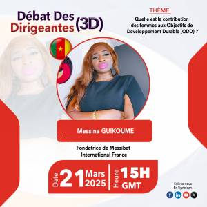 Messina GUIKOUME, Fondatrice de MESSIBAT INTERNATIONAL, une dirigeante engagée dans la construction écologique et durable.