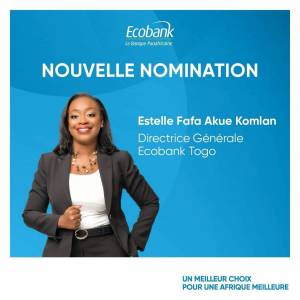 Estelle KOMLAN nommée Directrice Générale d’Ecobank Togo