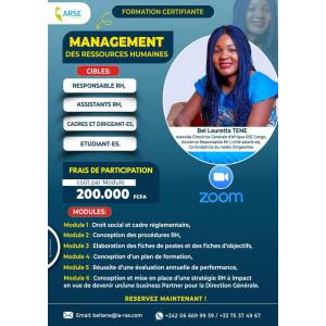 FORMATION EN MANAGEMENT DES RESSOURCES HUMAINES, SEMAINE DU 16 JUIN