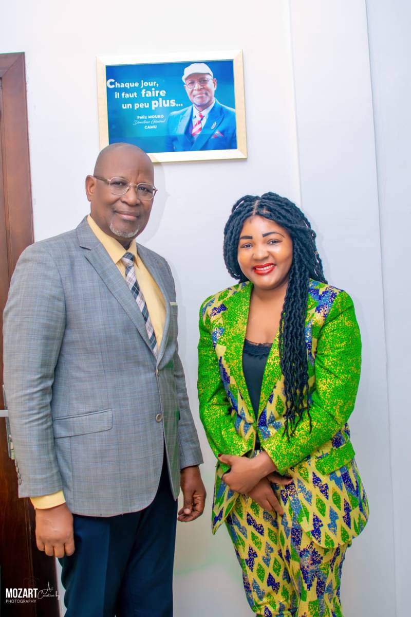 Congo Brazzaville : échanges très intéressants entre Madame Bel Lauretta TENE, Associée Directrice Générale du Cabinet Afrique RSE Congo et Monsieur Félix MOUKO, Directeur Général de la Caisse d’Assurance Maladie Universelle (CAMU).