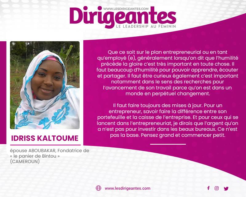 Idriss KALTOUME épouse ABOUBAKAR, Fondatrice de « le panier de Bintou » (CAMEROUN)