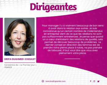 Drifa OUAHMED-CHOULET, Fondatrice de « Le Premier jour », FRANCE