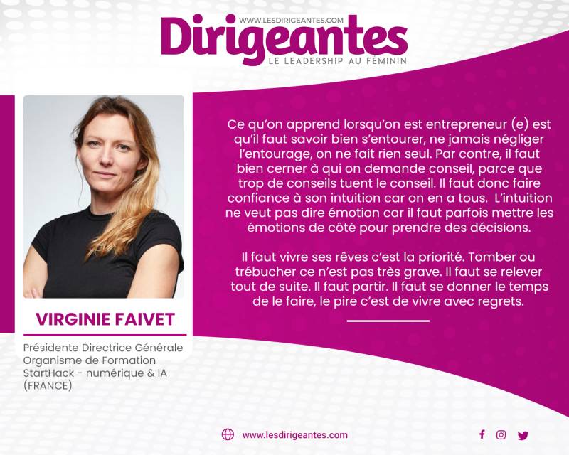 Virginie FAIVET, Présidente Directrice Générale Organisme de Formation StartHack - numérique & IA (FRANCE)