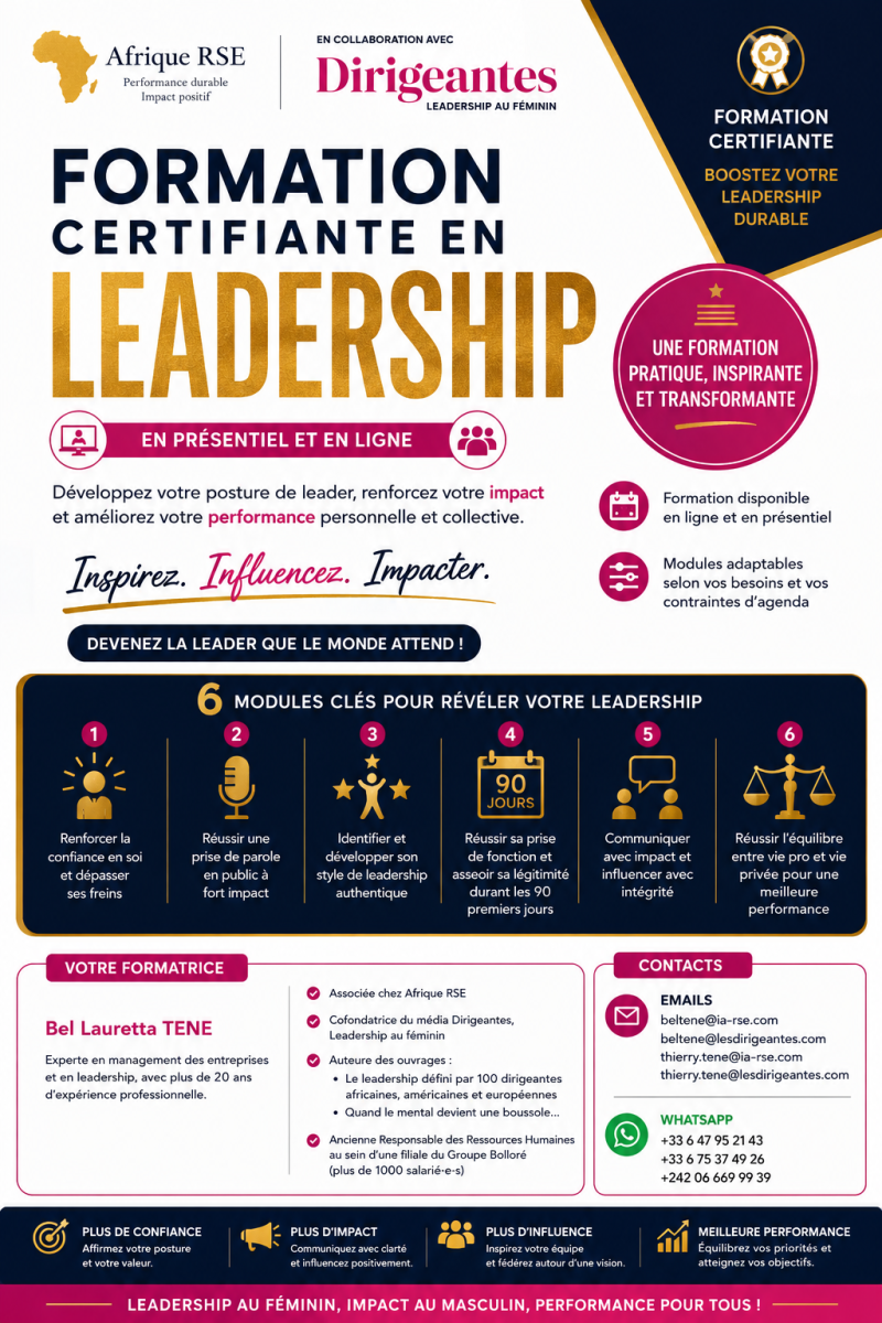  FORMATION CERTIFIANTE EN LEADERSHIP EN PRESENTIEL ET EN LIGNE 