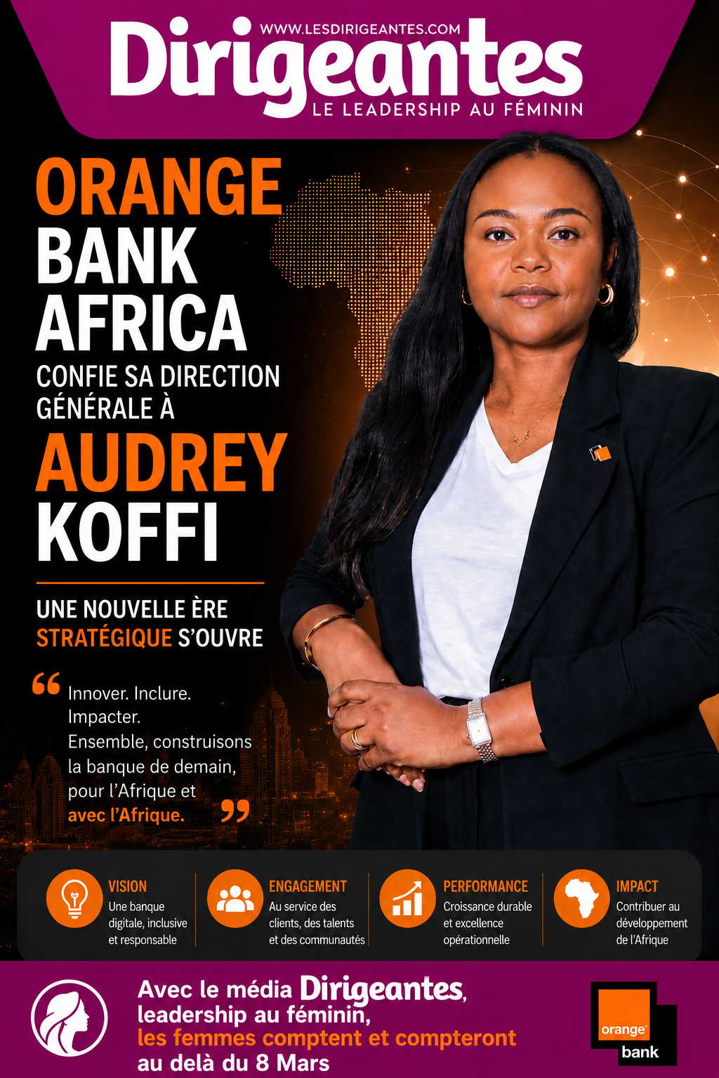 Orange Bank Africa confie sa direction générale à Audrey KOFFI : une nouvelle ère stratégique s’ouvre