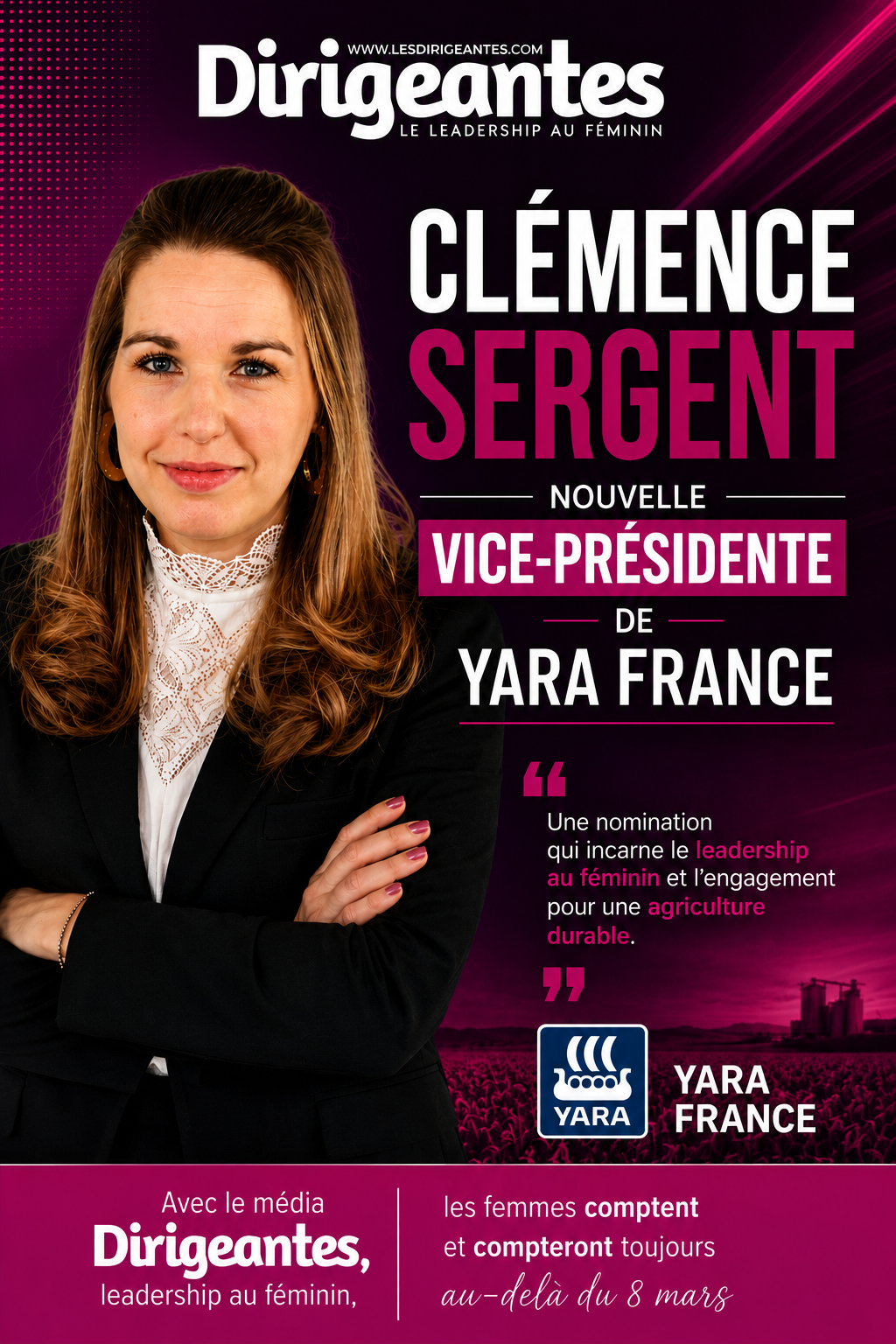 Clémence SERGENT prend les rênes de Yara France : une nomination forte pour l’avenir de l’agriculture durable