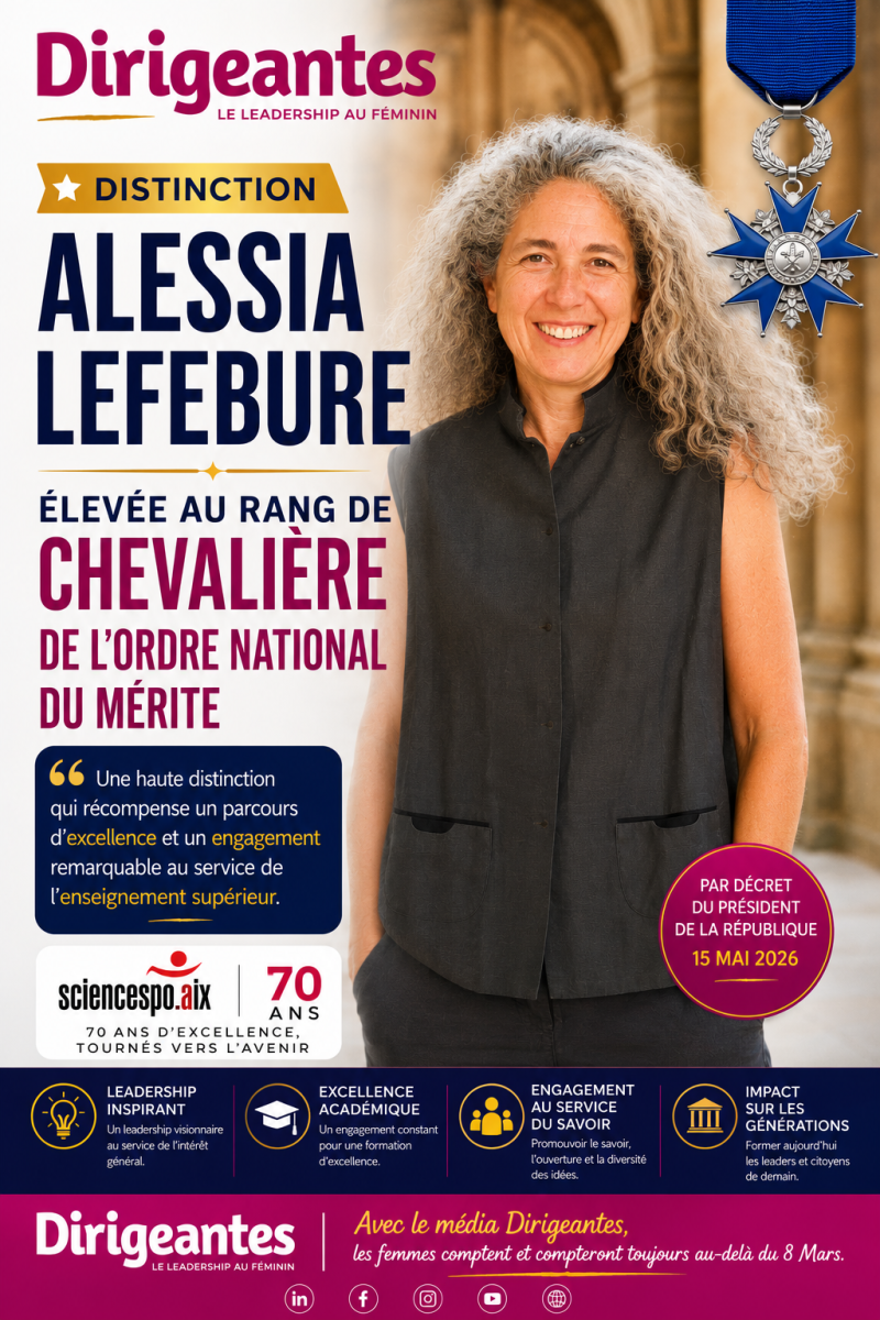 DISTINCTION : ALESSIA LEFEBURE ÉLEVÉE AU RANG DE CHEVALIÈRE DE L’ORDRE NATIONAL DU MÉRITE