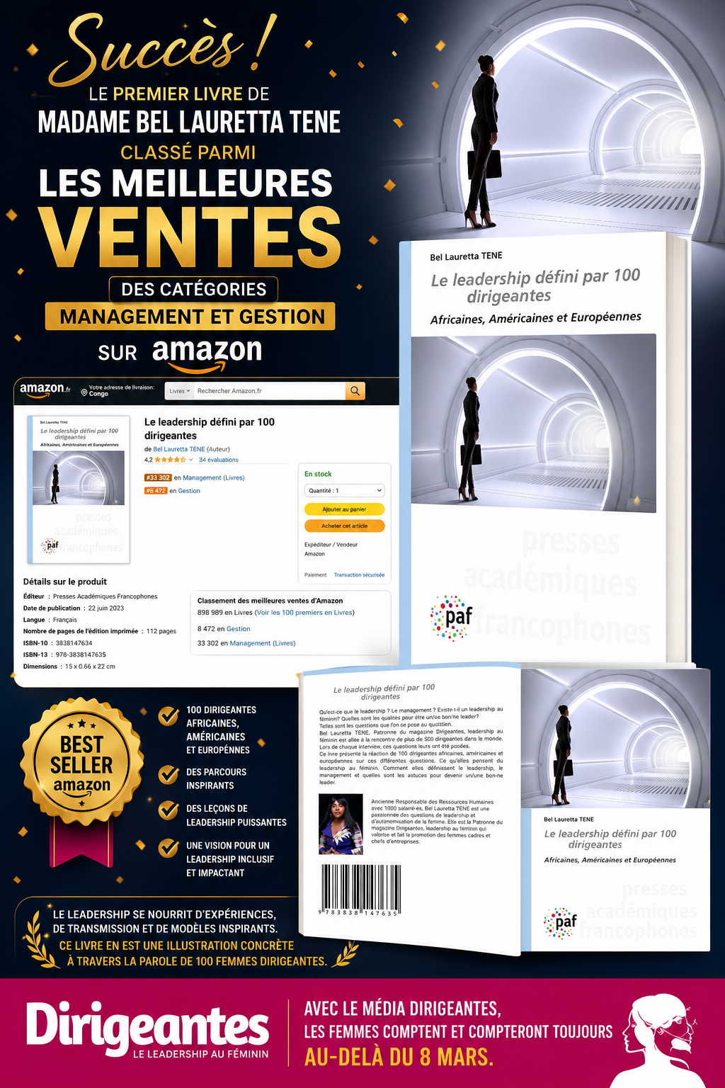 SUCCÈS D’AUTEURE : LE PREMIER LIVRE DE MADAME BEL LAURETTA TENE CLASSÉ PARMI LES MEILLEURES VENTES SUR AMAZON