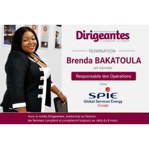  Madame BAKATOULA Brenda est nommée Responsable des Opérations chez SPIE Global Services Energy Congo.