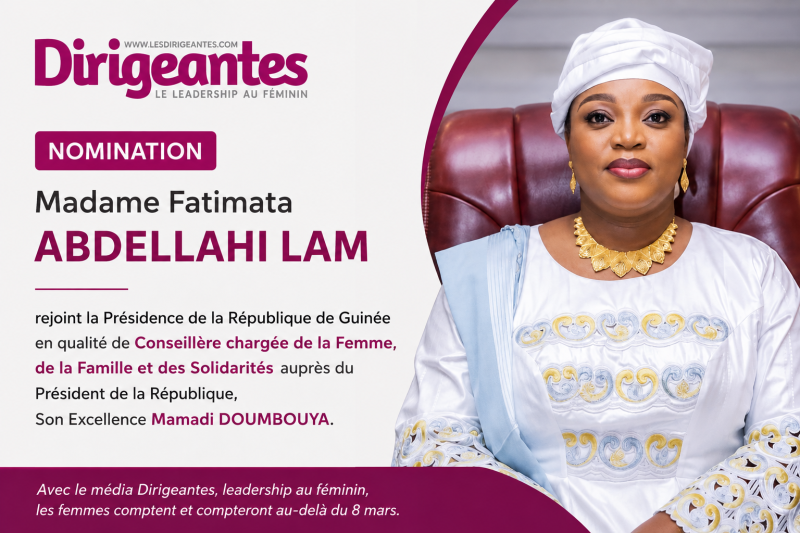 NOMINATION : Madame Fatimata ABDELLAHI LAM rejoint la Présidence de la République de Guinée en qualité de Conseillère chargée de la Femme, de la Famille et des Solidarités auprès du Président de la République, Son Excellence Mamadi DOUMBOUYA.