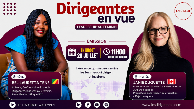 Interview exclusive : Madame Janie DUQUETTE, Présidente de Janidée Capital d'Influence, Auteure à succès et Propriétaire de la maison de production 