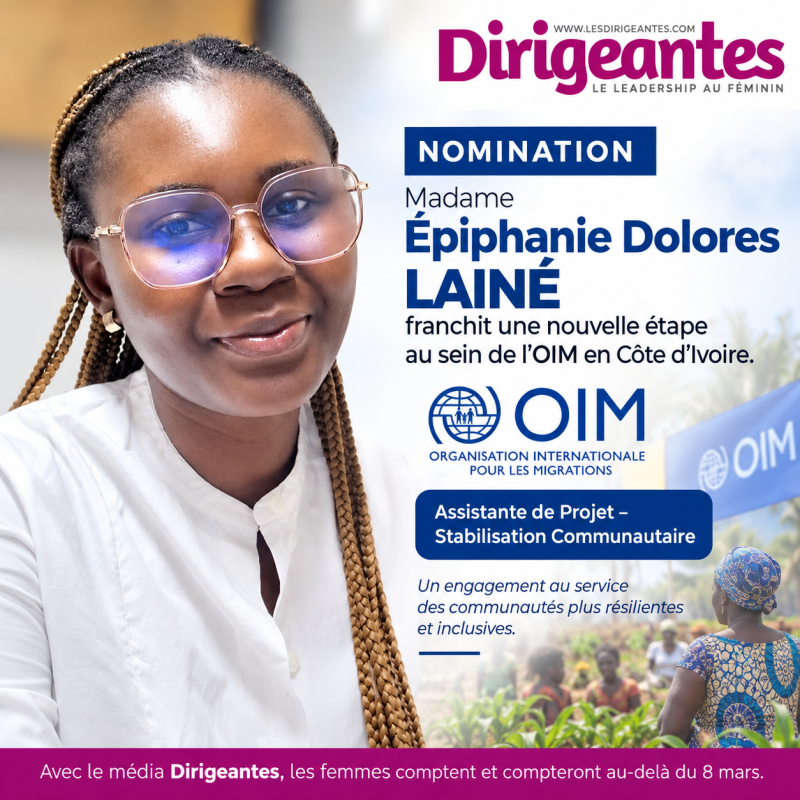 NOMINATION : Madame Épiphanie Dolores LAINÉ franchit une nouvelle étape au sein de l’OIM en Côte d’Ivoire