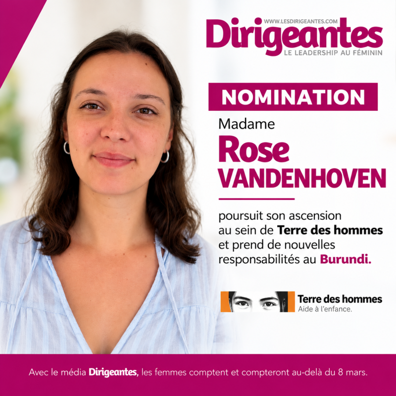 NOMINATION | Madame Rose VANDENHOVEN poursuit son ascension au sein de Terre des hommes et prend de nouvelles responsabilités au Burundi 