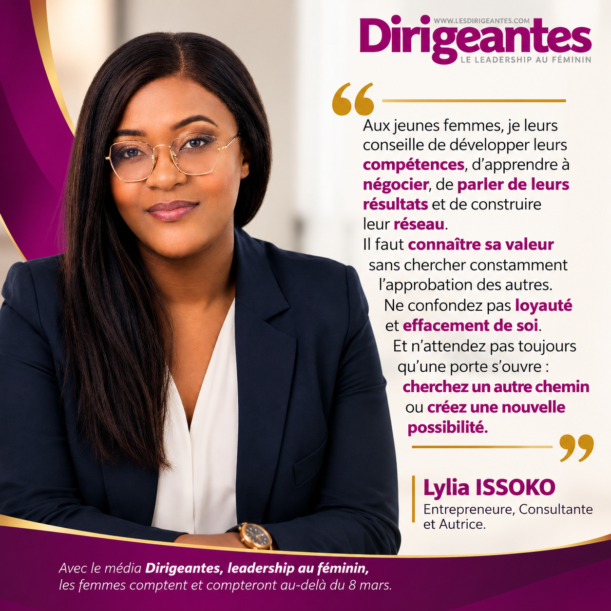 Madame Lylia ISSOKO, Entrepreneure, Consultante et Autrice.