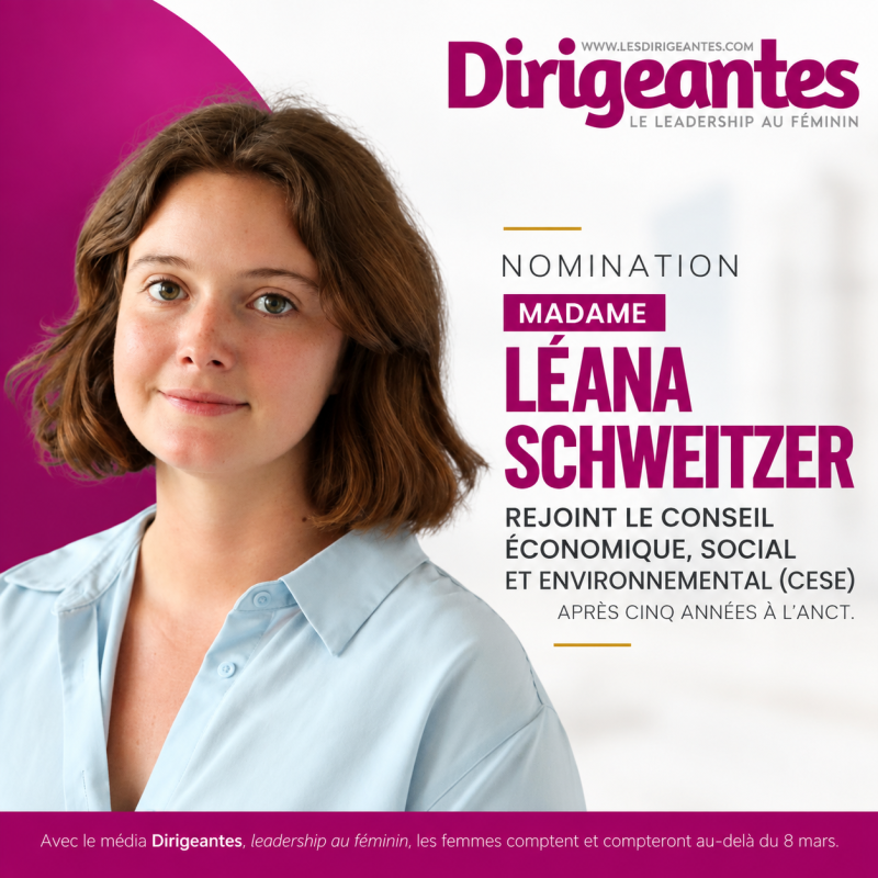 NOMINATION : MADAME LÉANA SCHWEITZER REJOINT LE CONSEIL ÉCONOMIQUE, SOCIAL ET ENVIRONNEMENTAL (CESE) APRÈS CINQ ANNÉES À L’ANCT