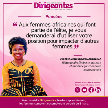 Valérie AYINKAMIYE MASUMBUKO, militante Afroféministe, auteure et ancienne fonctionnaire internationale